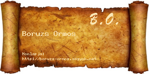 Boruzs Ormos névjegykártya